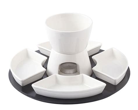 Best Ceramic Chocolate Melting Pot Fondue Set with 4Dishes