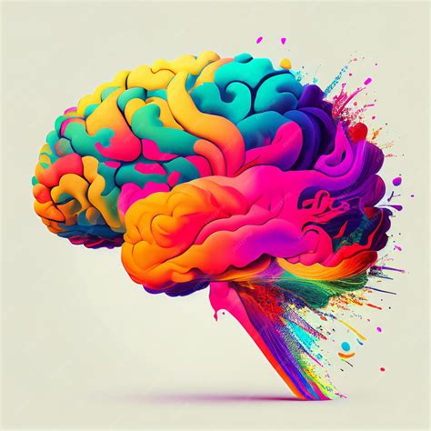 Premium AI Image | Abstract Colorful peaceful brain with plants