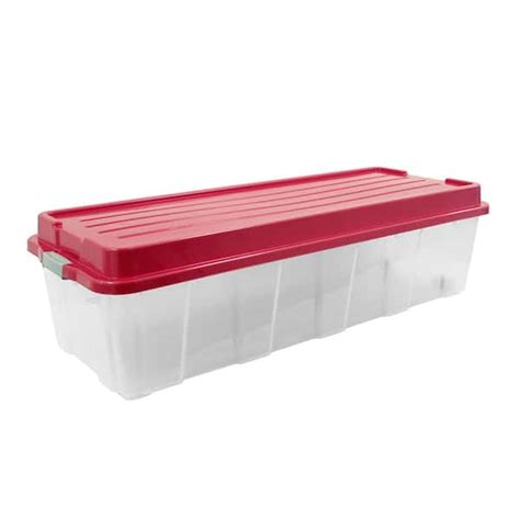 Reviews for Organize-it 65 Gal. Holiday Tree Storage Bin in Clear Base and Red Cover | Pg 2 ...