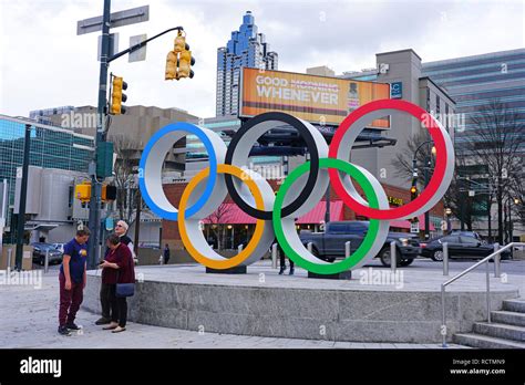 ATLANTA, GA- View of the Centennial Olympic Park, built for the 1996 Summer Olympics, located in ...