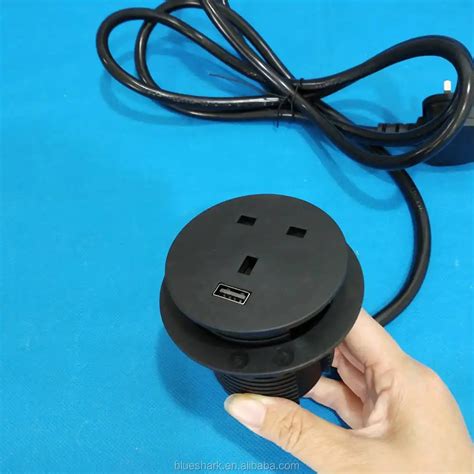 60mm Uk Power 2 Usb Office Sofa Charger Furniture Round Power Socket /usb Fast Charging ...