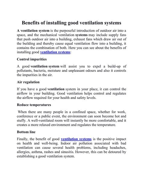 Benefits of installing good ventilation systems by RVS ventilation - Issuu