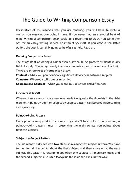 PPT - The Guide to Writing Comparison Essay PowerPoint Presentation ...