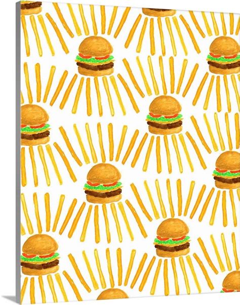 Burger And Fries | Pattern, Burger and fries, Pattern wallpaper