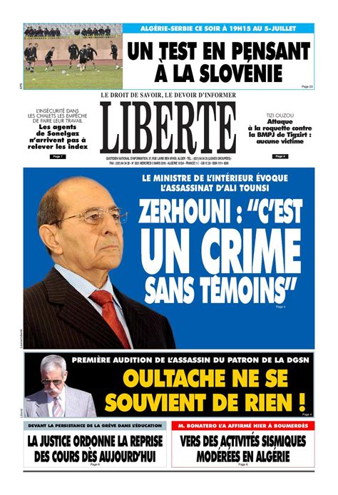 Calaméo - LIBERTE ALGERIE (liberte-algerie.com) du 03 Mars 2010