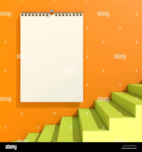 Blank design calendar template with on a background with soft shadows. 3D rendering Stock Photo ...