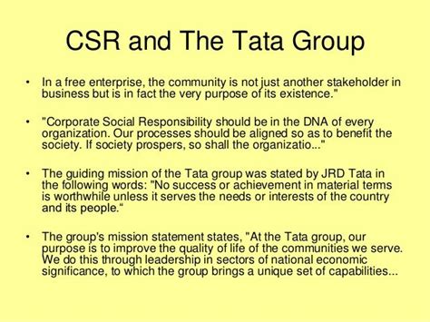 Csr fpr tata group