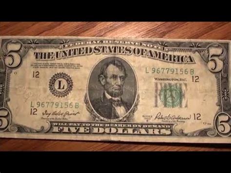 super OLD FIVE DOLLAR BILL just found series 1950 B - YouTube