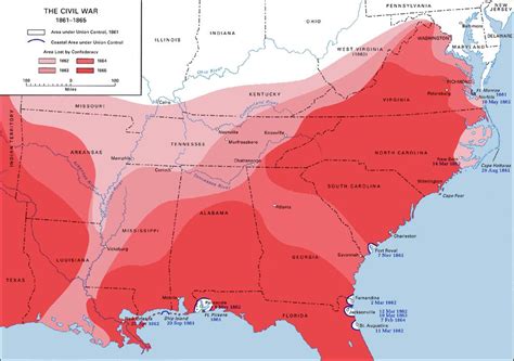 Progression of Territory held by Union Forces in the US Civil War : r ...