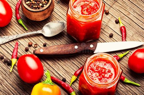 Spicy Seasoning, Adjika Sauce Stock Photo - Image of canning, ketchup: 126618326