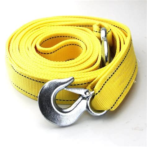 Car Tow Rope 4M Nylon Towing Strap Heavy Duty 5 Tons Metal Hooks ...