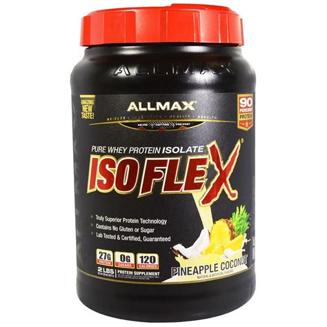 ALLMAX ISOFLEX Whey Protein Isolate, 90% Pure Protein, Amazing Taste ...