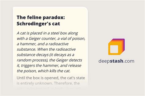 The feline paradox: Schrodinger's cat - Deepstash