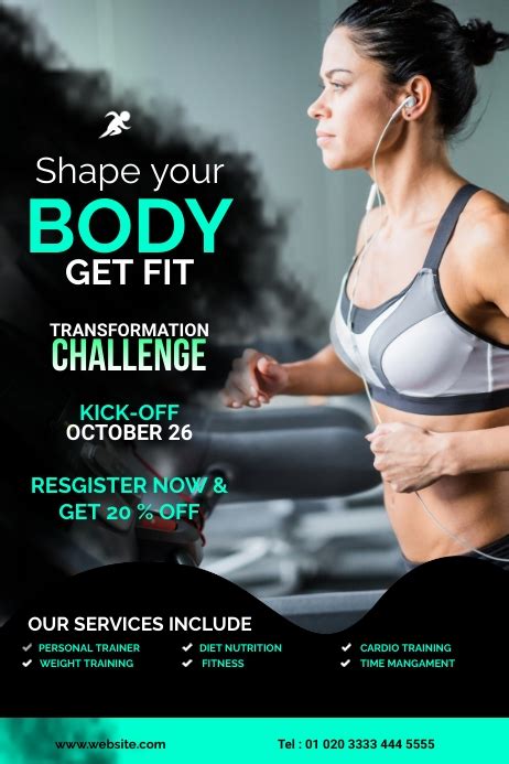 Fitness Challenge Poster Template | PosterMyWall