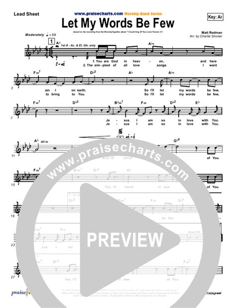 Let My Words Be Few Sheet Music PDF (Matt Redman) - PraiseCharts