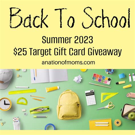 Back to School Summer 2023 Giveaway: $25 Target Gift Card - A Nation of Moms