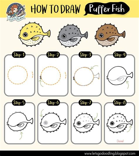 Learn how to draw a puffer fish with these super easy steps. Great for ...