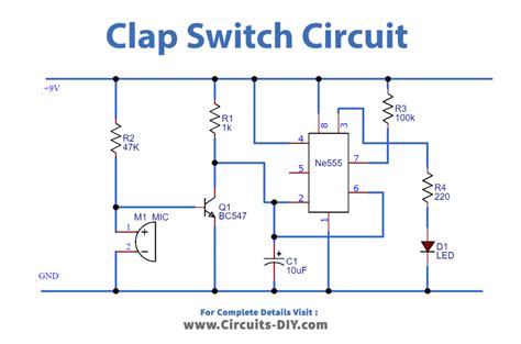 Simple Clap Switch Circuit using 555 Timer