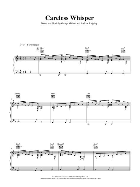 Careless Whisper Sheet Music By George Michael Saxophone