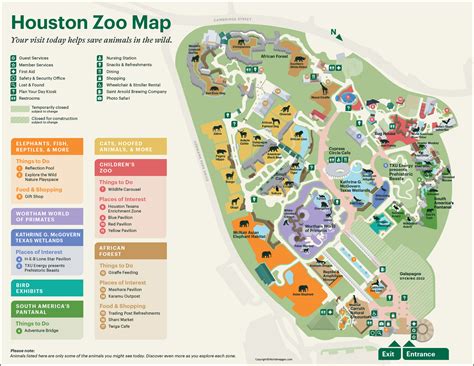 Houston Zoo Map Printable with Direction in Pdf