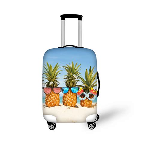 ELVISWORDS Summer Style Travel Accessories Pineapple Print Protective Luggage Cover for 18 30 ...