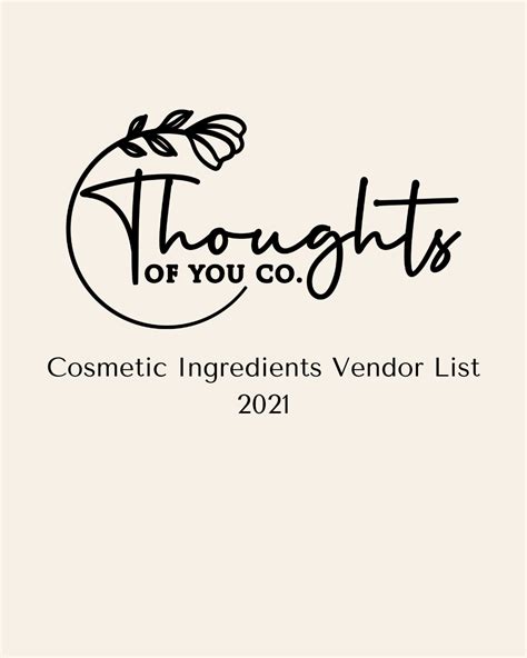 Cosmetic Ingredients Vendor List