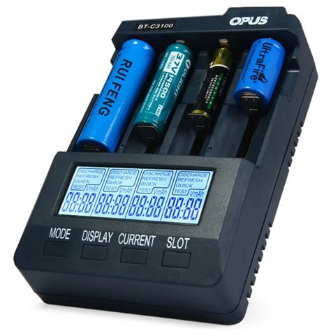 Opus BT C3100 V2.2 Charger Digital Intelligent Charger 4 Slots LCD ...