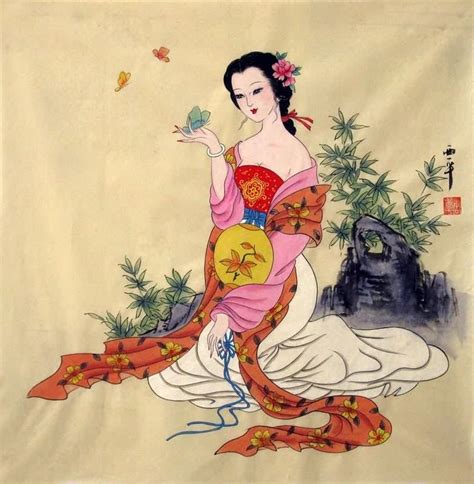 Chinese Beautiful Ladies Painting Traditional Chinese painting of ...