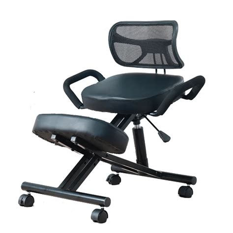 A Ergonomically Designed Knee Chair with Back and Handle Office Kneeling Chair Ergonomic Posture ...