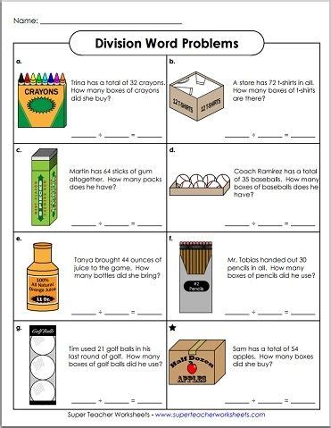 Solve Basic Division Word Problems