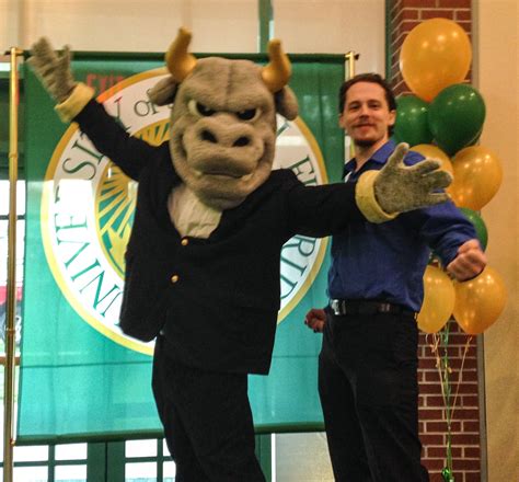 Having fun with Rocky The USF Bulls Mascot | Usf bulls, Mascot, Usf