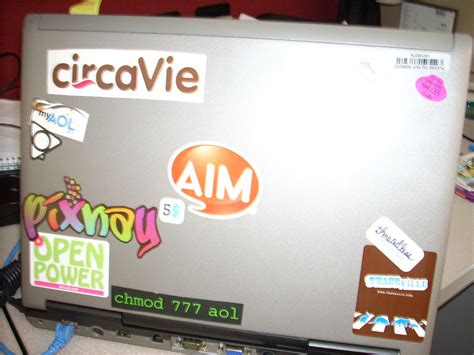 Laptop Stickers | Laptop sticker madness at the AIM office. … | Flickr