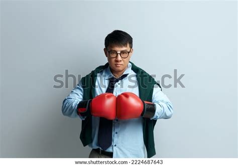 Angry Guy Boxing Studio Portrait Asian Stock Photo 2224687643 | Shutterstock