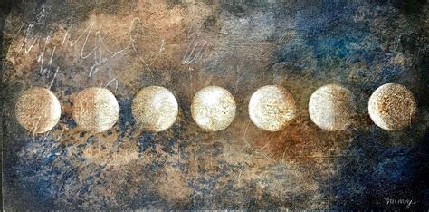 Moon phases art Small horizontal wall decor original | Etsy | Moon phases art, Moon phases, Moon ...