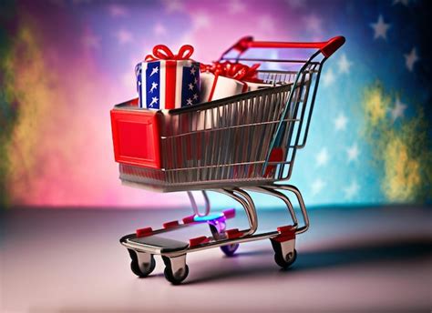 Premium AI Image | Shopping cart with USA flag
