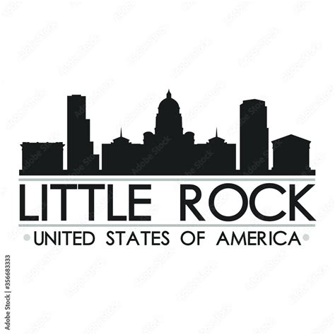 Little Rock Skyline Silhouette Design City Vector Art Famous Buildings Stock Vector | Adobe Stock