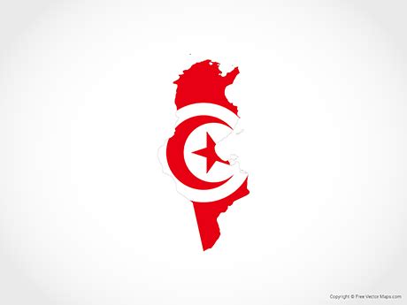 Tunisia Flag Map