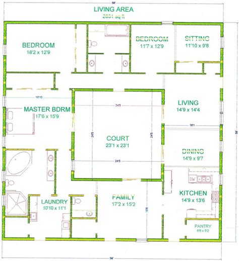 Grama Sue's Floor Plan Play Land: Olivia's Courtyard | Container house plans, Courtyard house ...