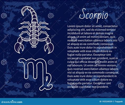 Scorpio Zodiac Sign Astrology and Horoscope Vector Stock Vector - Illustration of month ...