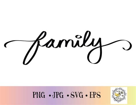 Handwritten Family Word Art, Shape SVG, Family PNG, Family SVG, Cut File, Digital Download ...