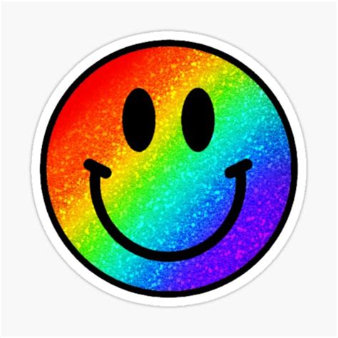 "rainbow glitter smiley face" Sticker for Sale by elizastreet | Redbubble