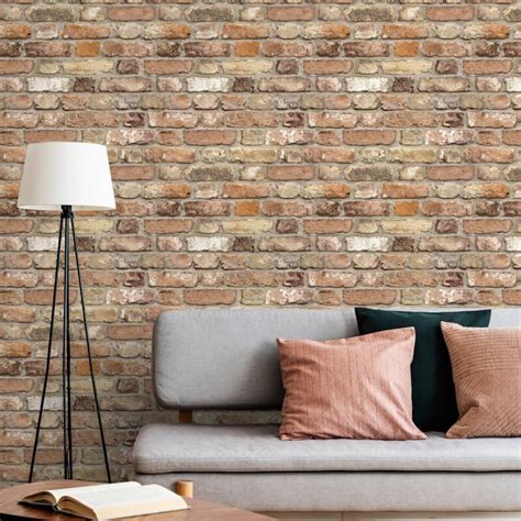 Grandeco Rustic Brick Beige/Rust Wallpaper - WL2202