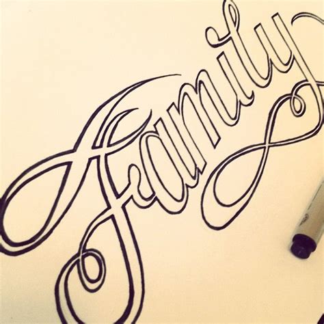 the word family written in cursive writing on a piece of paper with a marker