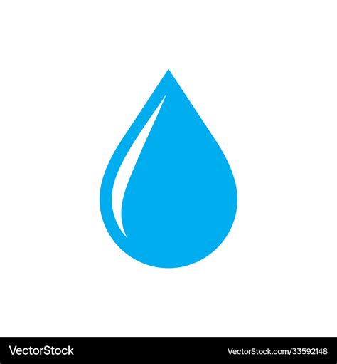 Blue water drop - icon on white background Vector Image