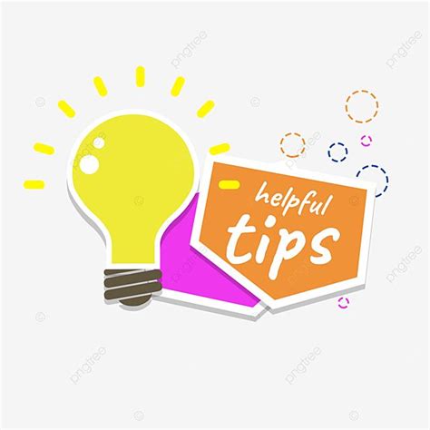 a yellow light bulb with the words helpful tips on it, illustration ...