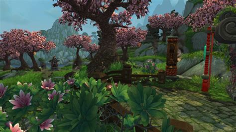 pink trees and flowers fantasy wallpaper World of Warcraft World of Warcraft: Mists of Pandaria ...