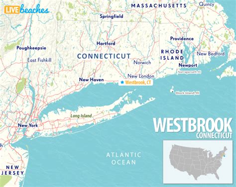 Map of Westbrook, Connecticut - Live Beaches