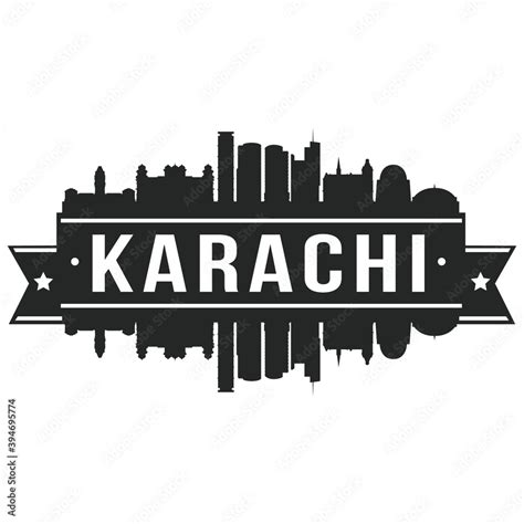 Karachi Skyline Silhouette Design City Vector Art Famous Buildings ...