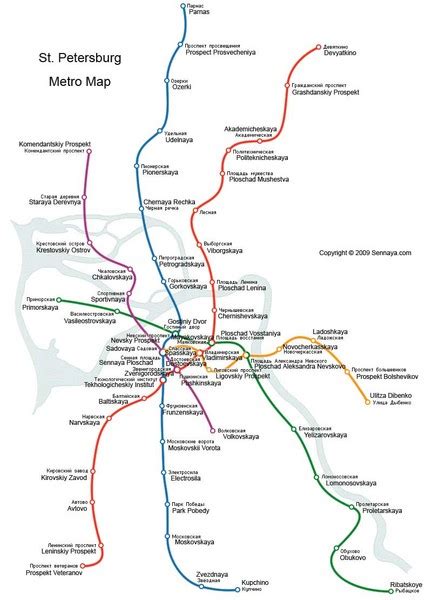 St Petersburg Metro Map - St Petersburg • mappery