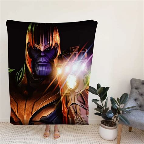 Thanos in Fortnite Video Game Marvel Cinematic Universe Fleece Blankets